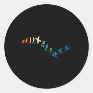 Snowboarder Retro Snowboarding Snowboard Extreme S Classic Round Sticker