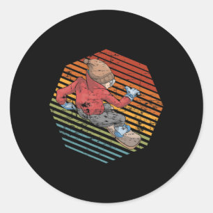Snowboarder Retro Winter Sport Snowboarding Snowbo Classic Round Sticker