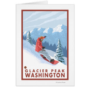 Snowboarder Scene - Glacier Peak, Washington