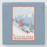 Snowboarder Scene - Glacier Peak, Washington