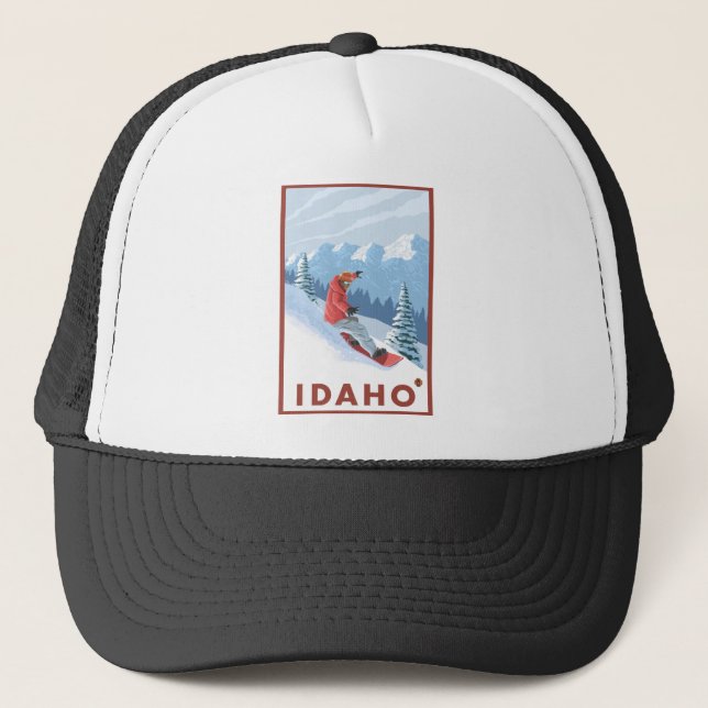 Snowboarder Scene - Idaho Trucker Hat (Front)