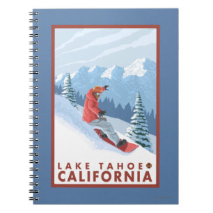 Snowboarder Scene - Lake Tahoe, California Notebook