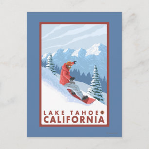 Snowboarder Scene - Lake Tahoe, California Postcard