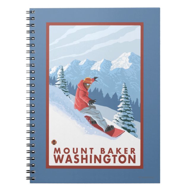 Snowboarder Scene - Mount Baker, Washington Notebook (Front)