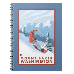 Snowboarder Scene - Mount Baker, Washington Notebook