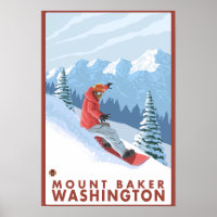 Snowboarder Scene - Mount Baker, Washington