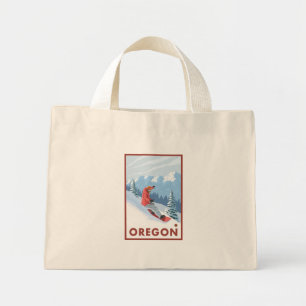 Snowboarder Scene - Oregon Mini Tote Bag