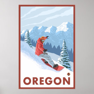 Snowboarder Scene - Oregon Poster