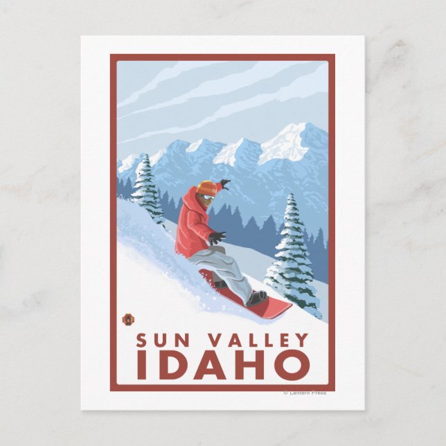 Snowboarder Scene - Sun Valley, Idaho Postcard (Front)