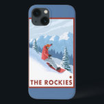 Snowboarder Scene - The Rockies iPhone 13 Case<br><div class="desc">Snowboarder Scene - The Rockies - Vintage Travel Poster was created in 2007. This image depicts scenes from The Rockies.</div>