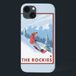 Snowboarder Scene - The Rockies iPhone 13 Case<br><div class="desc">Snowboarder Scene - The Rockies - Vintage Travel Poster was created in 2007. This image depicts scenes from The Rockies.</div>