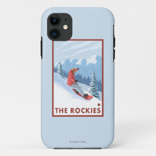 Snowboarder Scene - The Rockies iPhone 11 Case