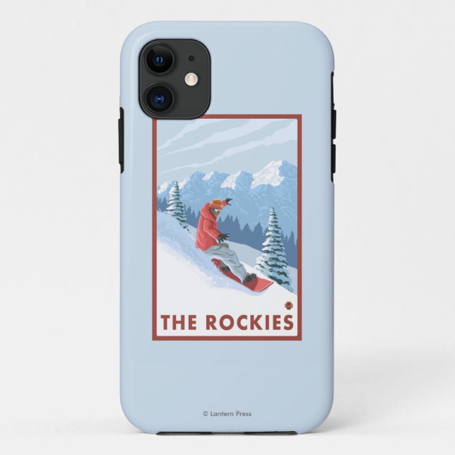 Snowboarder Scene - The Rockies Case-Mate iPhone Case (Back)