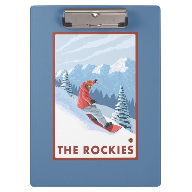 Snowboarder Scene - The Rockies Clipboard (Front)