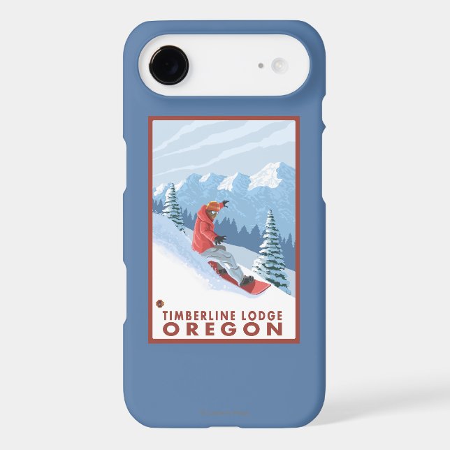 Snowboarder Scene - Timberline Lodge, Oregon Case-Mate iPhone Case (Back)