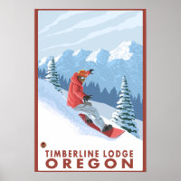 Snowboarder Scene - Timberline Lodge, Oregon