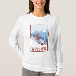 Snowboarder Scene - Timberline Lodge, Oregon T-Shirt