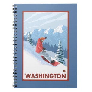 Snowboarder Scene - Washington Notebook