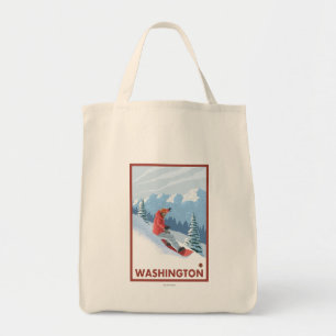 Snowboarder Scene - Washington Tote Bag