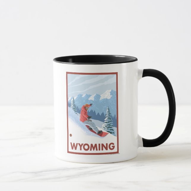 Snowboarder SceneWyoming Mug (Right)