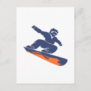 Snowboarder silhouette - Choose background colour Postcard