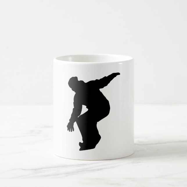 Snowboarder Silhouette Coffee Mug (Center)