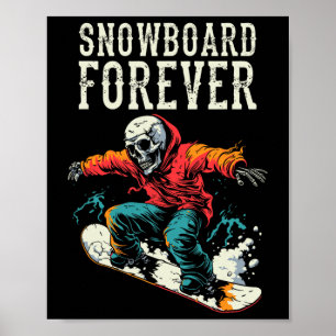 Snowboarder Skeleton - Snowboarding Winter Sports  Poster