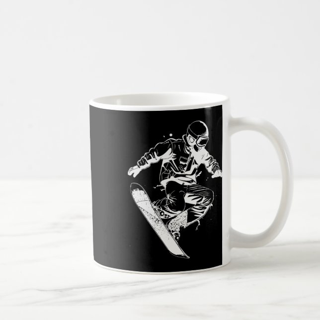 Snowboarder Sketch Alpine Snowboarding  Coffee Mug (Right)