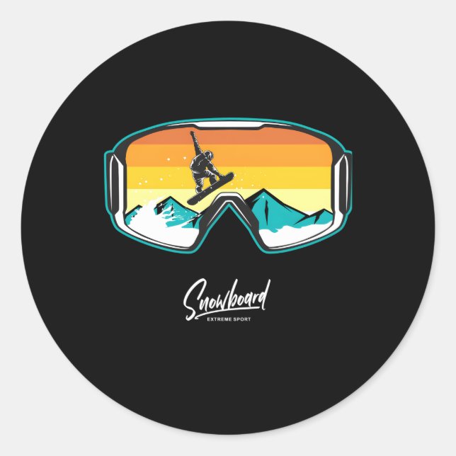 Snowboarder Snow Boarding Snowboarders Classic Round Sticker (Front)