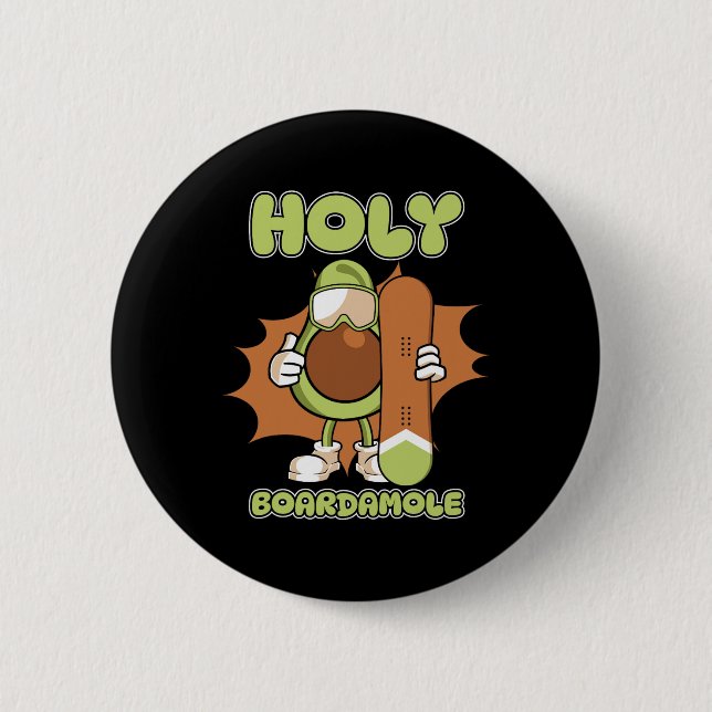 Snowboarder Snowboard - Snowboarding Avocado Holy  6 Cm Round Badge (Front)