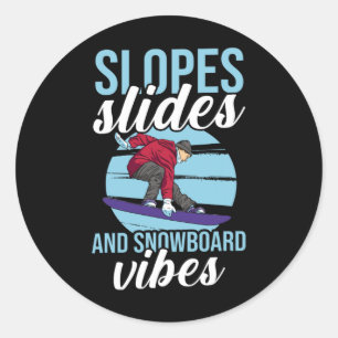 Snowboarder Snowboarding 1  Classic Round Sticker