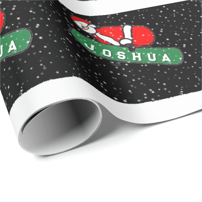 Snowboarder Snowboarding Holiday Gift Wrapping Paper (Roll Corner)