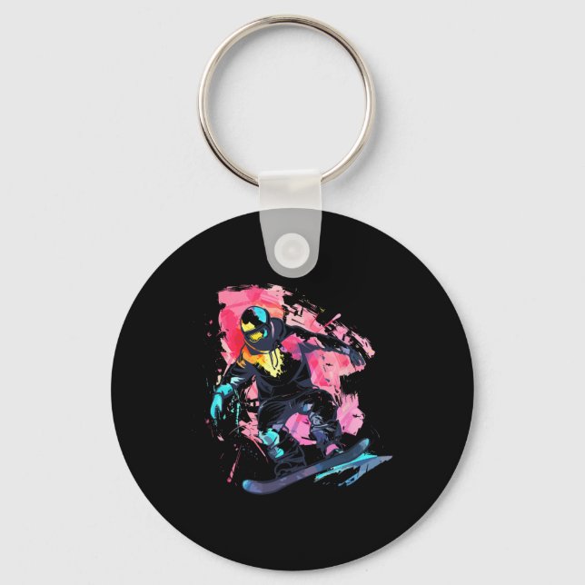 Snowboarder Snowboarding Slopestyle  Key Ring (Front)