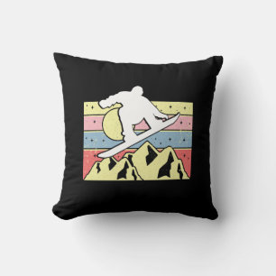 Snowboarder Snowboarding Snowboard Retro Cushion