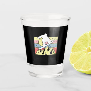 Snowboarder Snowboarding Snowboard Retro Shot Glass