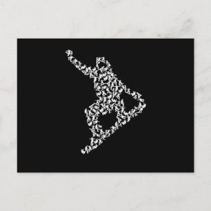 Snowboarder snowboarding snowboard vacation postcard