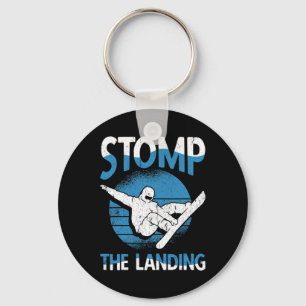 Snowboarder Stomp The Landing Ski Resort Snowboard Key Ring