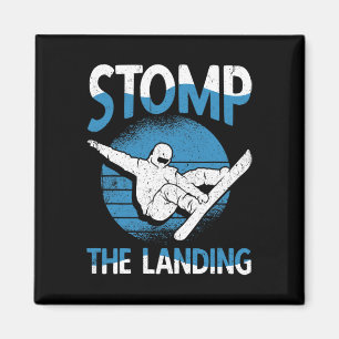 Snowboarder Stomp The Landing Ski Resort Snowboard Magnet