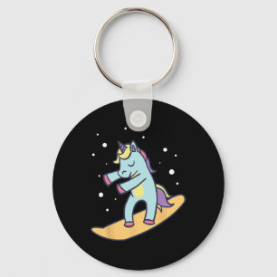 Snowboarder Unicorn Snowboarding Winter Sports Ski Key Ring