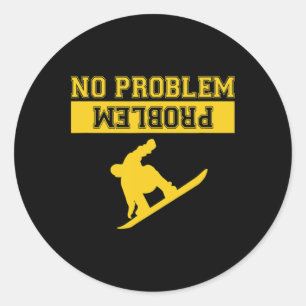 Snowboarder Upside Down Joke Classic Round Sticker