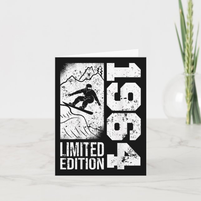 Snowboarder Vintage 1964 Birthday Snowboarding Sno Card (Front)