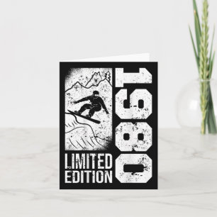 Snowboarder Vintage 1980 Birthday Snowboarding Sno Card