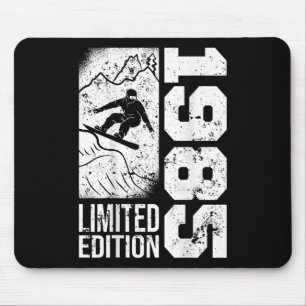Snowboarder Vintage 1985 Birthday Snowboarding Sno Mouse Pad
