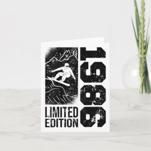 Snowboarder Vintage 1986 Birthday Snowboarding Sno Card