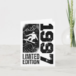 Snowboarder Vintage 1997 Birthday Snowboarding Sno Card
