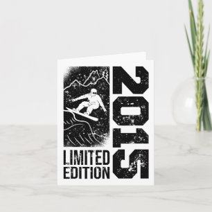 Snowboarder Vintage 2015 Birthday Snowboarding Sno Card