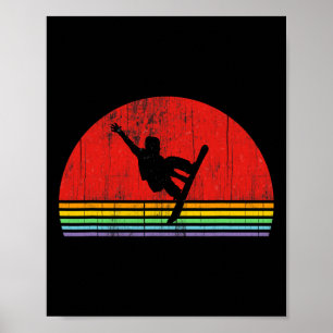 Snowboarder Vintage Retro Snowboarding Gift Men Bo Poster