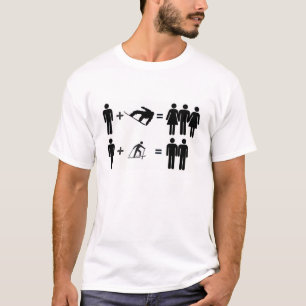 Snowboarder vs Skier White T-shirt