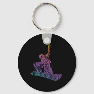 Snowboarder Winter Sport Snow Mountains Snowboardi Key Ring