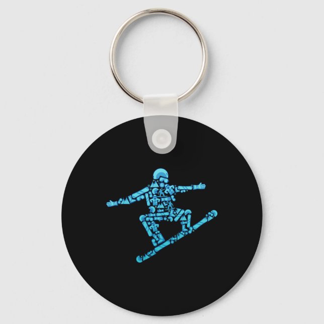 Snowboarder - Wintersports Snowboard Snowboarding  Key Ring (Front)